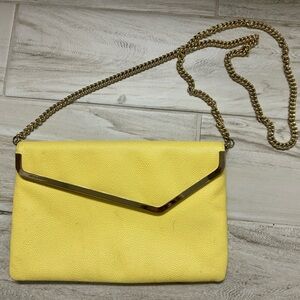 Henri Bendel Yellow Chain Strap Clutch